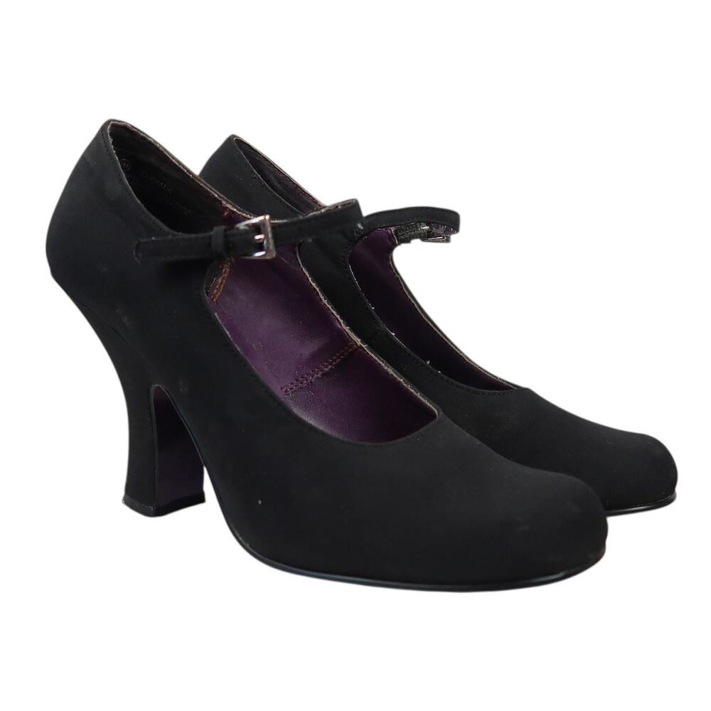 Vintage Y2K Ellemenno Black Mary-Jane Pump Heels 7